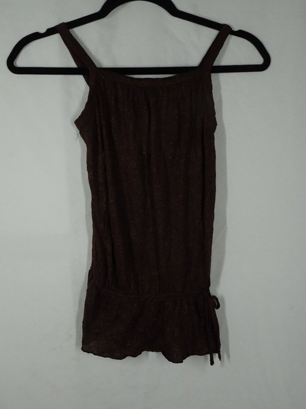 Vintage Y2K Xhilaration Youth Girl Sparkly Dark Brown Top Size XS